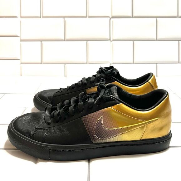 Nike Blazer Low x Pedro Lourenco Black and Gold Low Top Sneakers Leather Size 8 - Picture 3 of 15